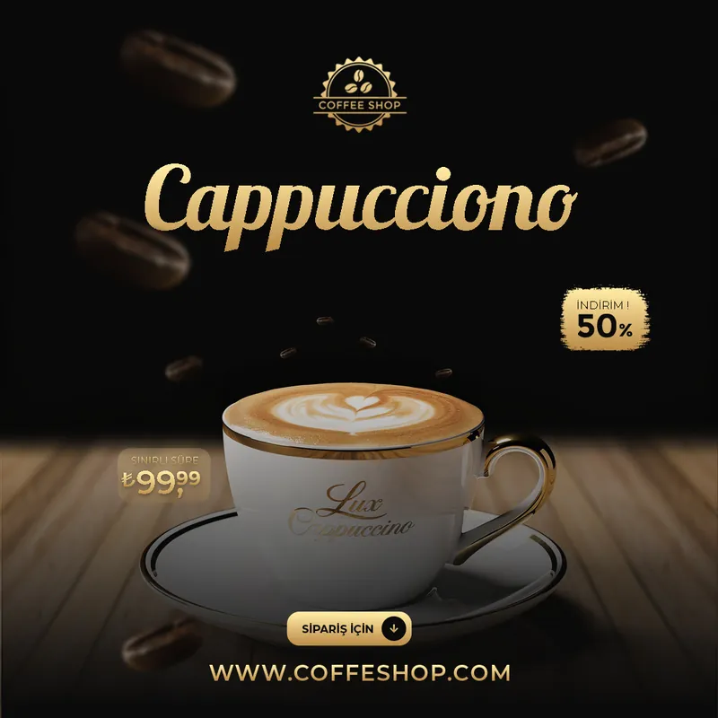 Cappuccino kampanyası için sosyal medya tasarımı